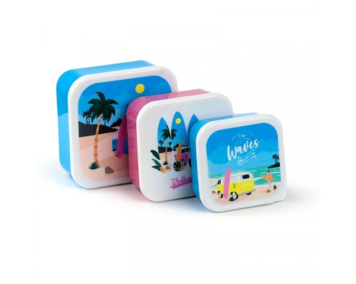 set 3 lunch box snack pots m l