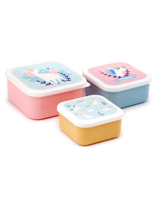 snackdoosjes eenhoorn unicorn set van 3 puckator