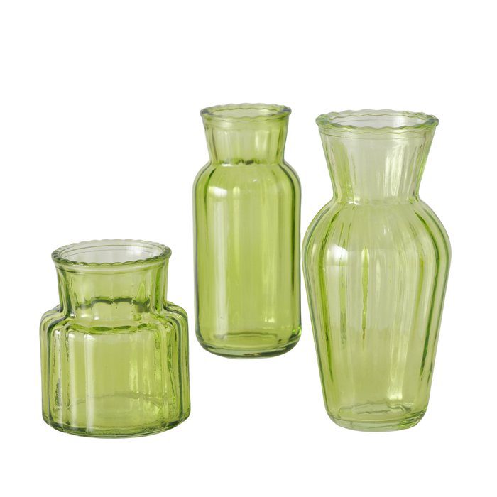 Boltze vaas set Van 3 Tilla Groen