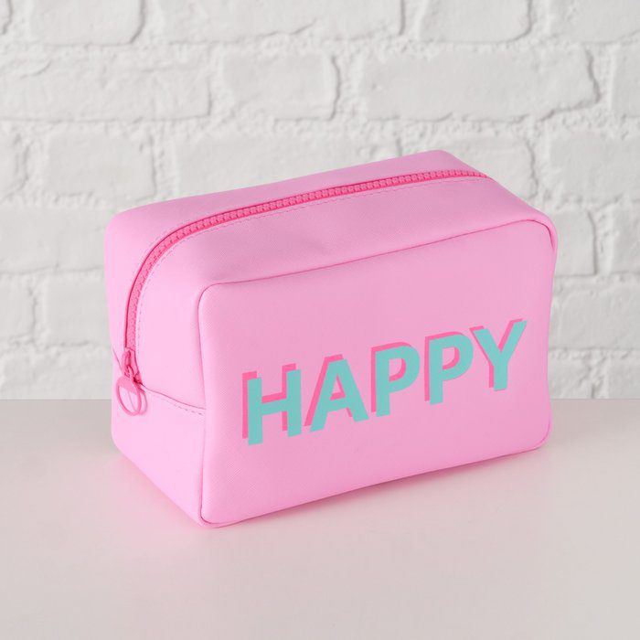 Boltze toilettas met tekst happy