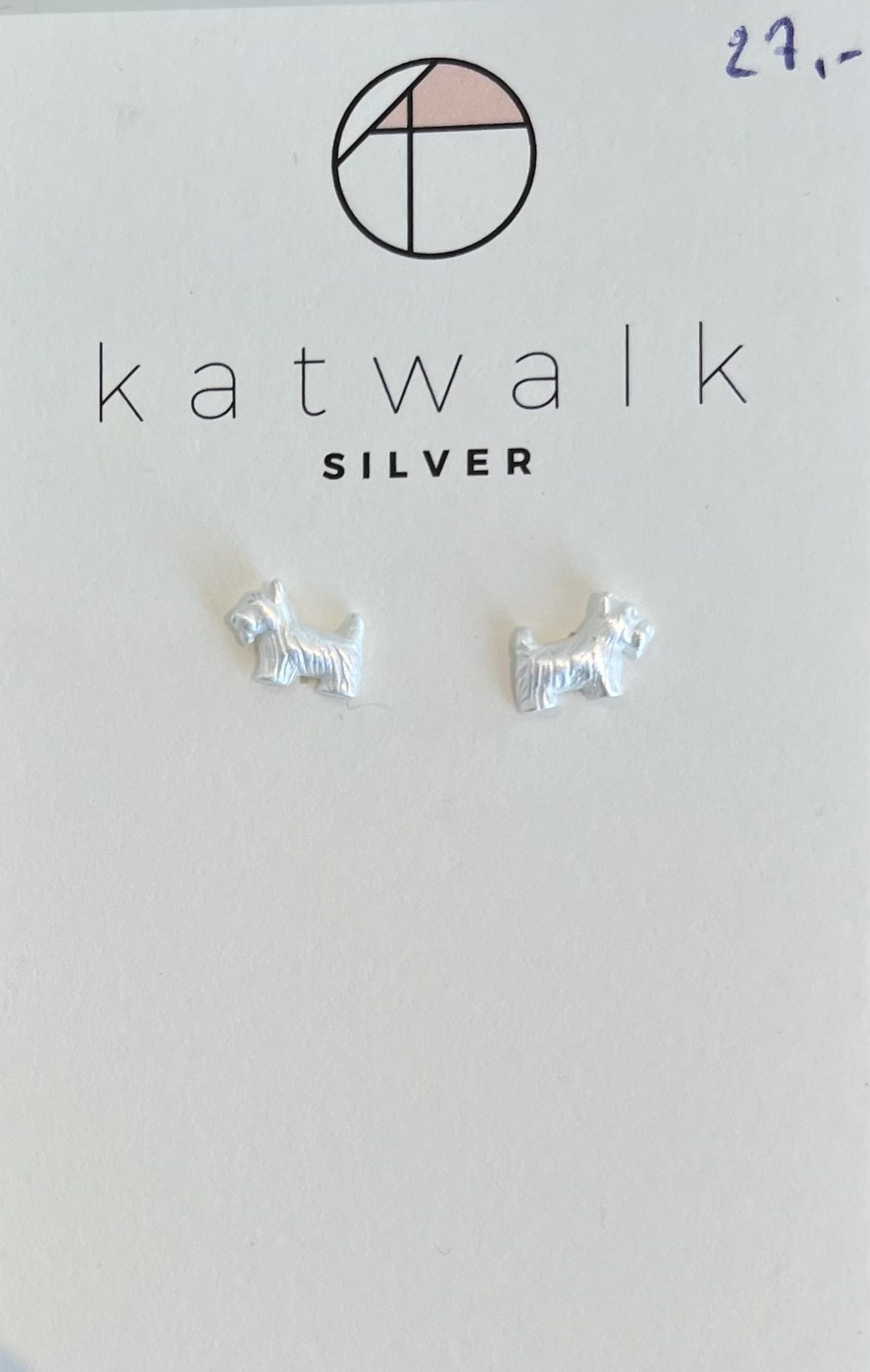 Zilveren oorring hond Katwalk Silver