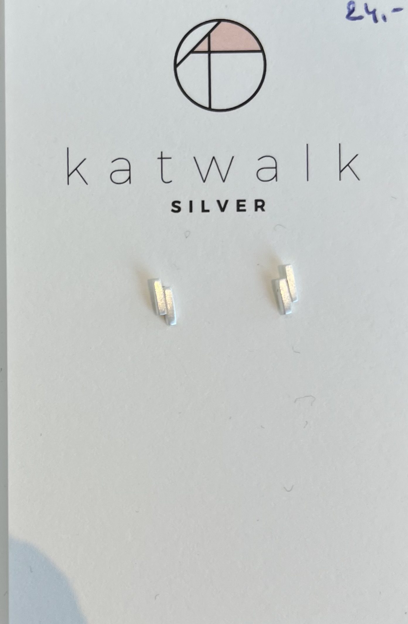 Zilveren oorring rechthoek Katwalk Silver