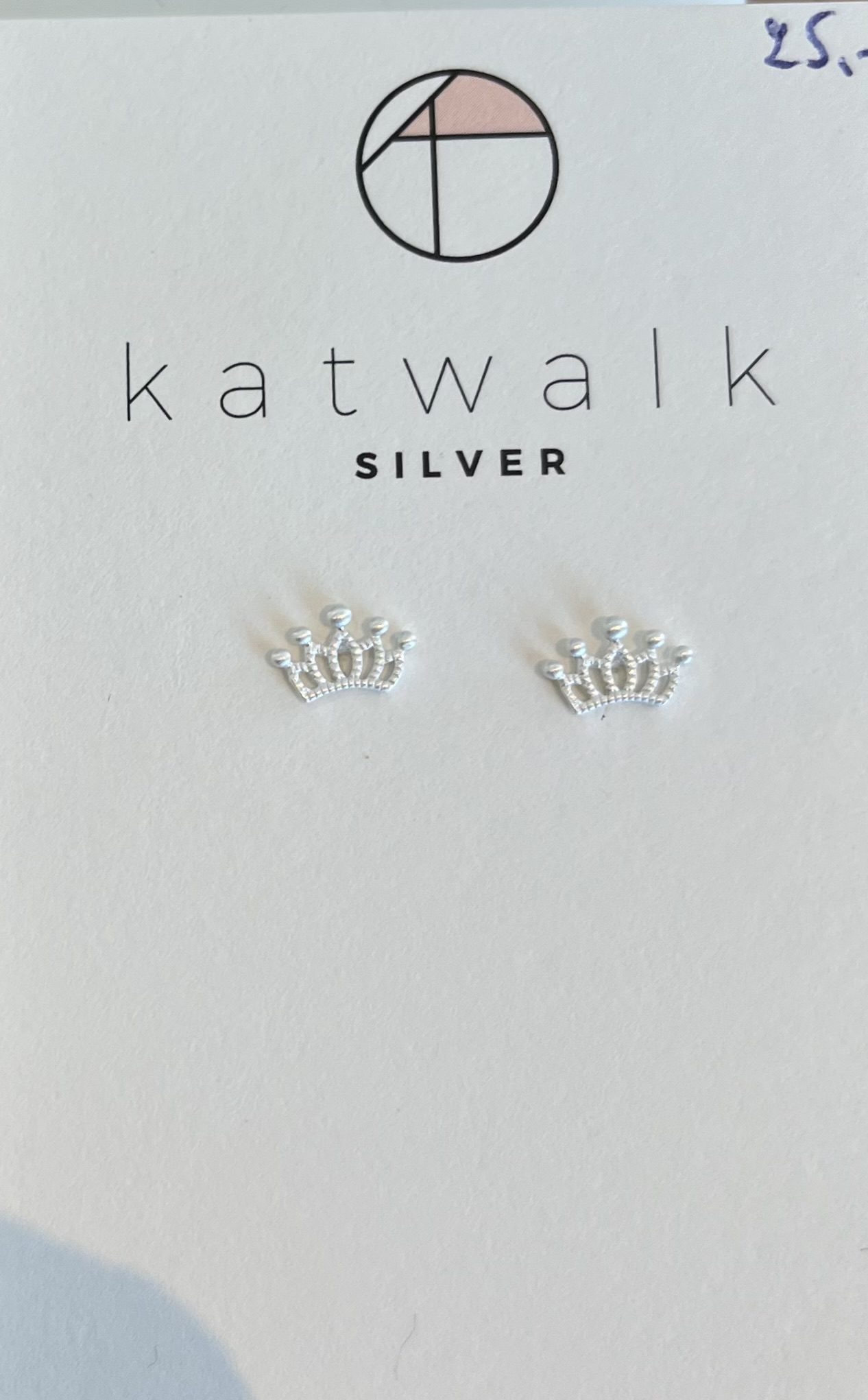 Zilveren oorring kroon Katwalk Silver