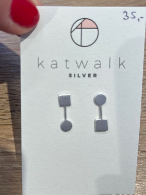 Zilveren oorring cirkel & vierkant Katwalk Silver