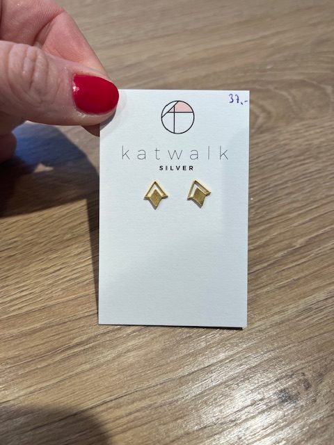 Zilveren oorring ruit Katwalk Silver