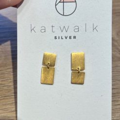 Zilveren oorring vierkant Katwalk Silver