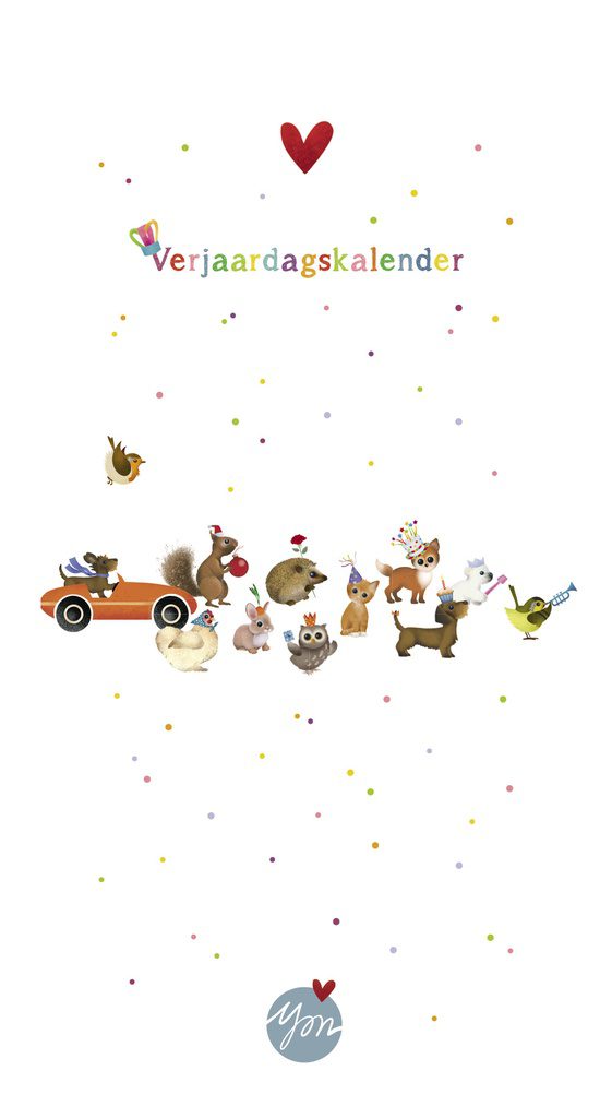 Verjaardagskalender met dieren