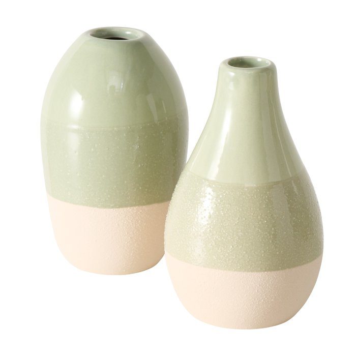 Set van 2 groene vaasjes Boltze