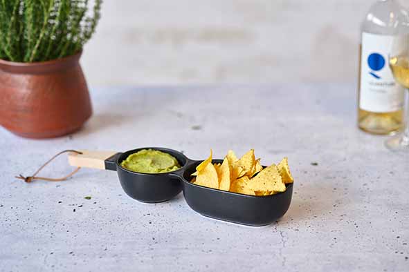 Aperitiefset met houten handvat - zwarte set