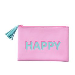 Roze make-up tas happy