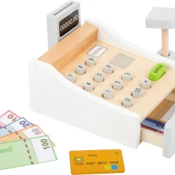 Houten speelgoedkassa met speelgeld – 16x13x7 cm – vanaf 3 jaar