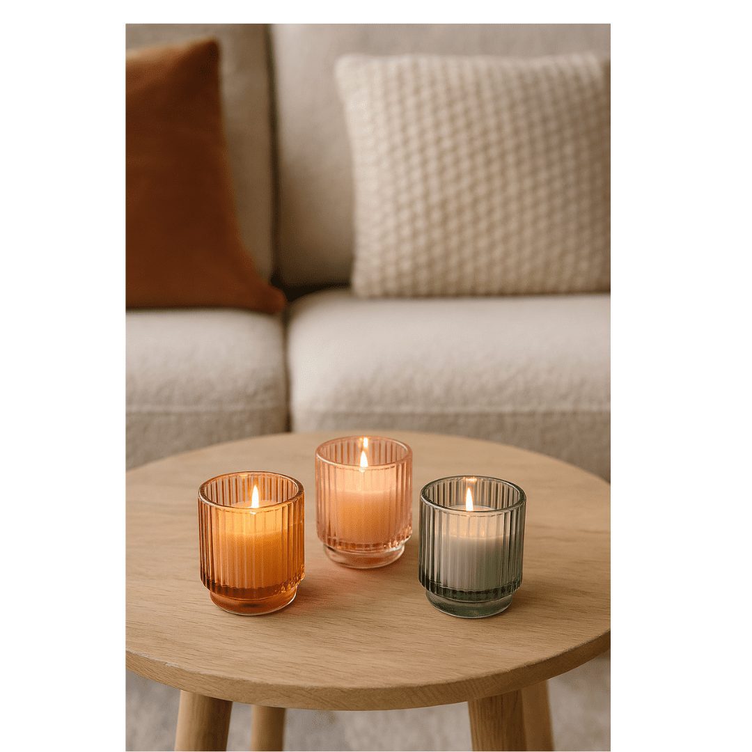 Kaars in glas - set van 3 - Afbeelding 2