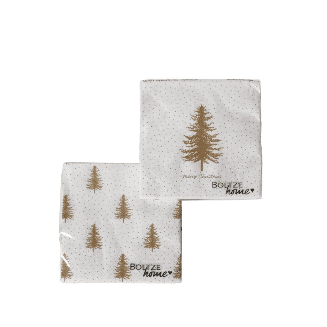 Servetten goudkleurige kerstboom