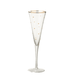 Champagneglas met goudkleurige stippen