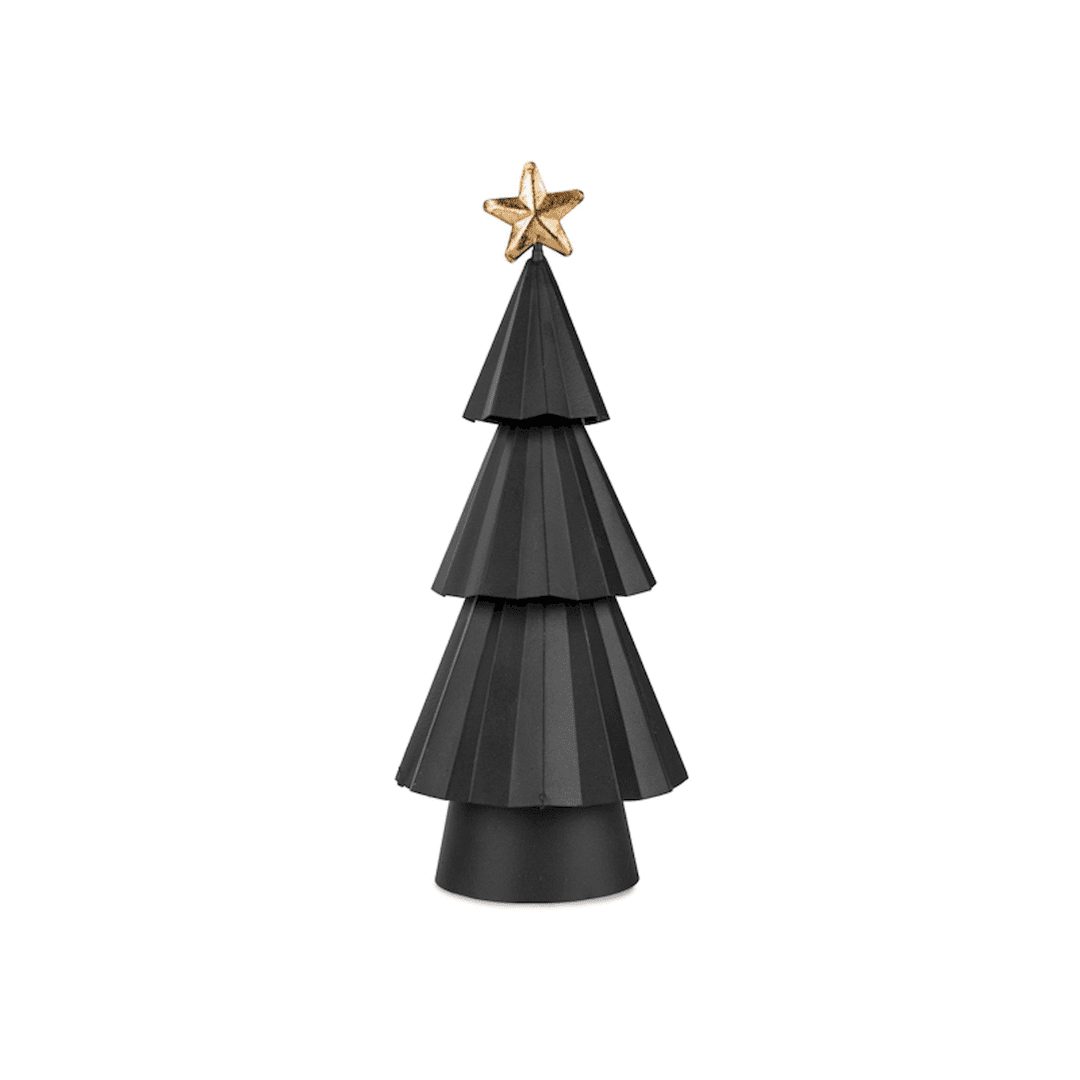 Zwarte kerstboom met ster