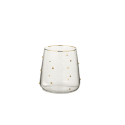 Drinkglas met goudkleurige stippen