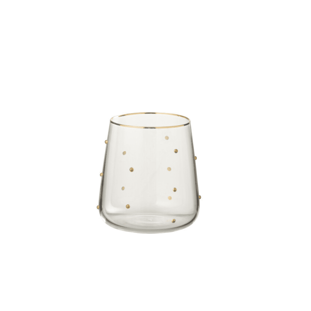 Drinkglas met goudkleurige stippen
