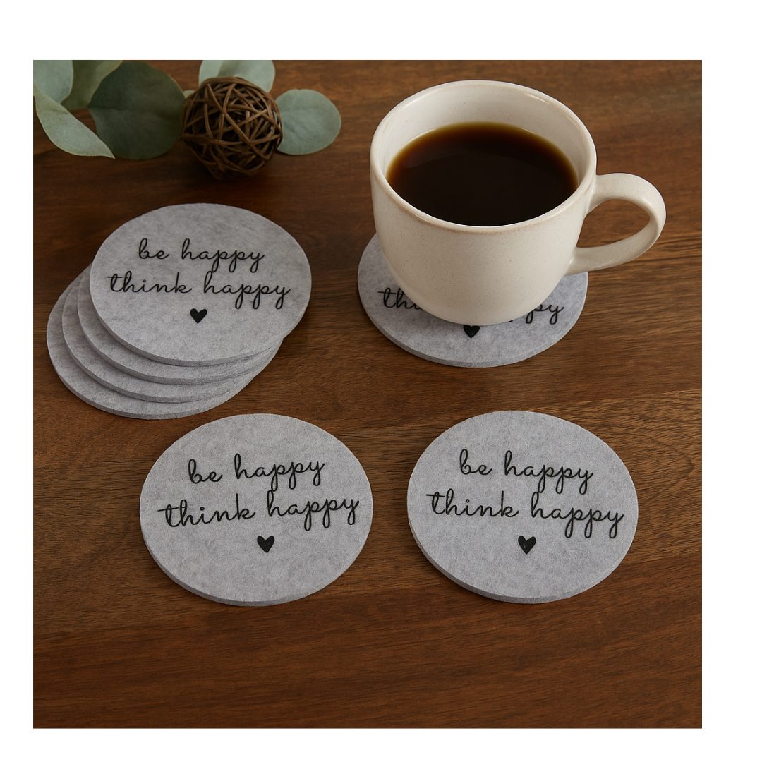 Onderzetter Be happy think happy - Afbeelding 2
