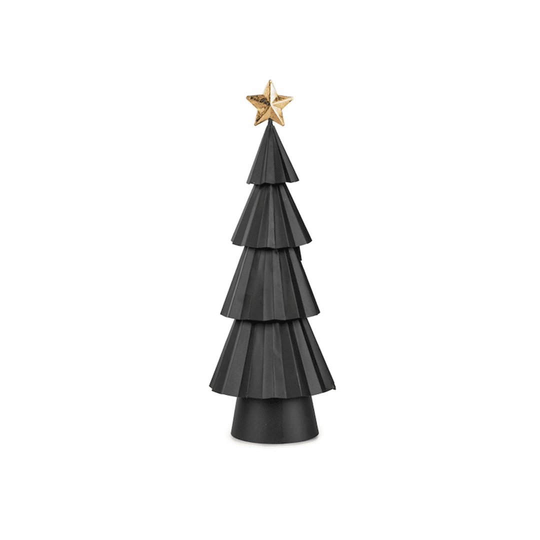 Zwarte kerstboom met ster