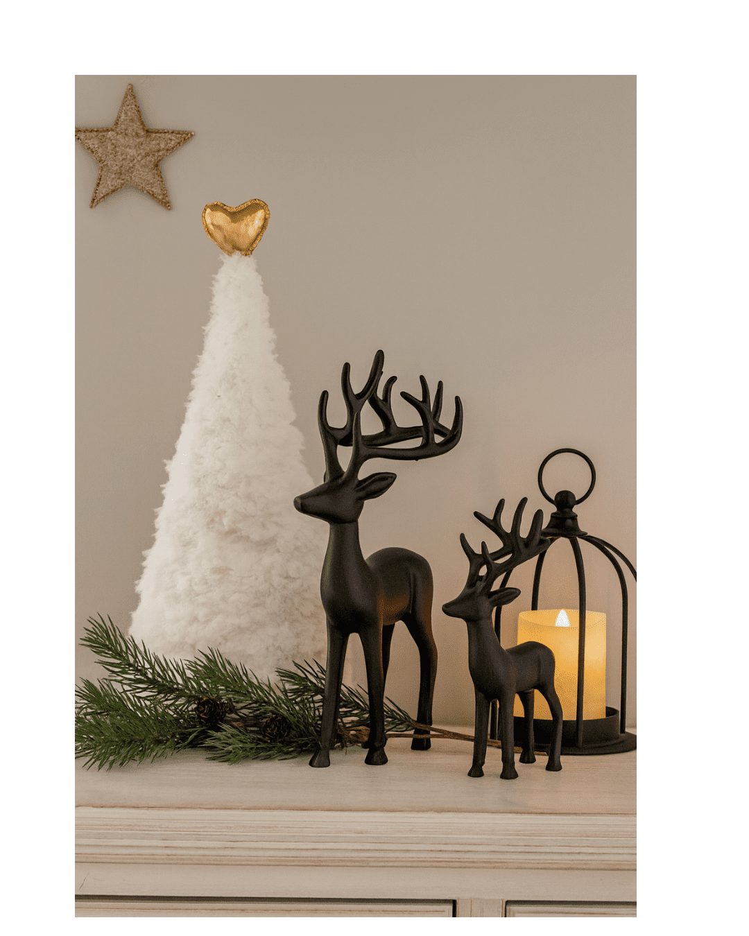Decoratieve witte kerstboom 51cm - Afbeelding 2