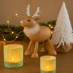 J-Line houten rendier – kerstdecoratie - Afbeelding 2