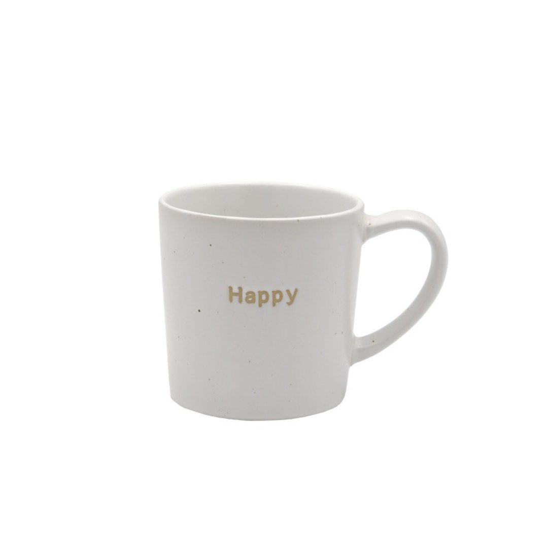 Mok met tekst " happy "