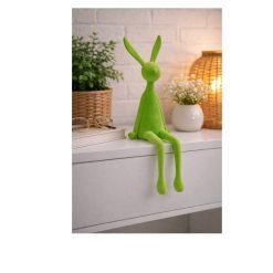 Zittend konijn groen - 37cm - Afbeelding 2