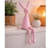 Zittend konijn roze - 37cm