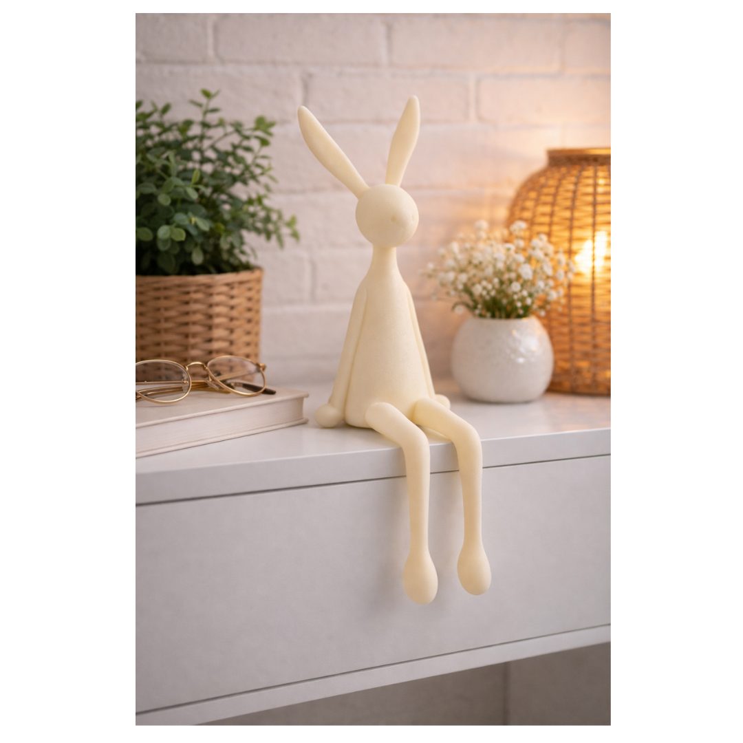 Zittend konijn groen - 37cm - Afbeelding 2