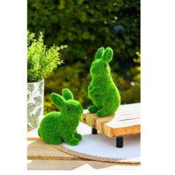 Set van 2 decoratieve konijntjes – groen - Afbeelding 2