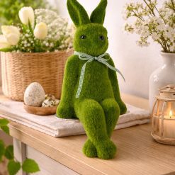 Decoratief konijn groen – zittend - Afbeelding 2