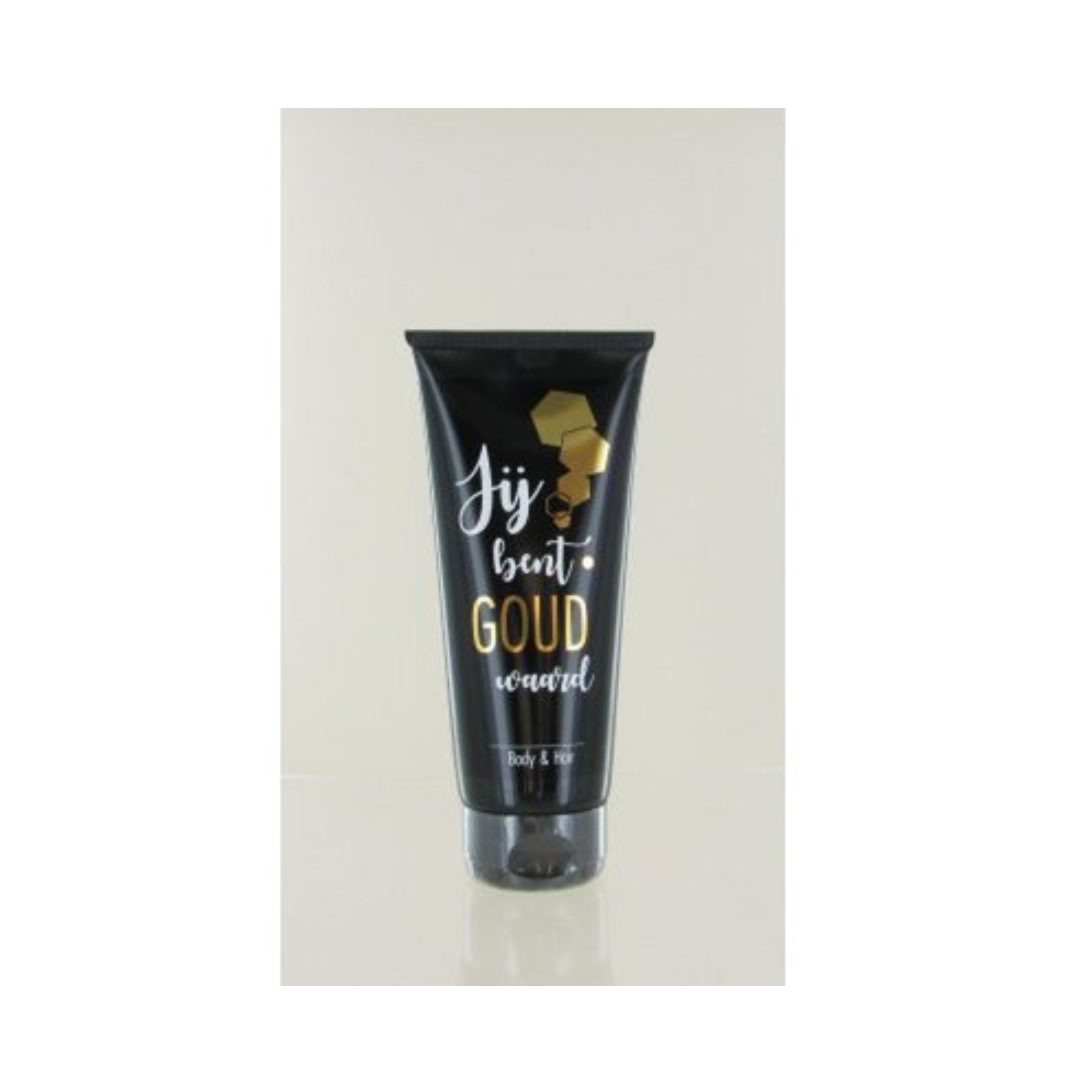 Douchegel en shampoo " jij bent goud waard "