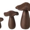 Paddenstoel bruin set van 3 - J-Line