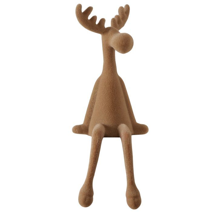 Zittend rendier bruin , 30cm