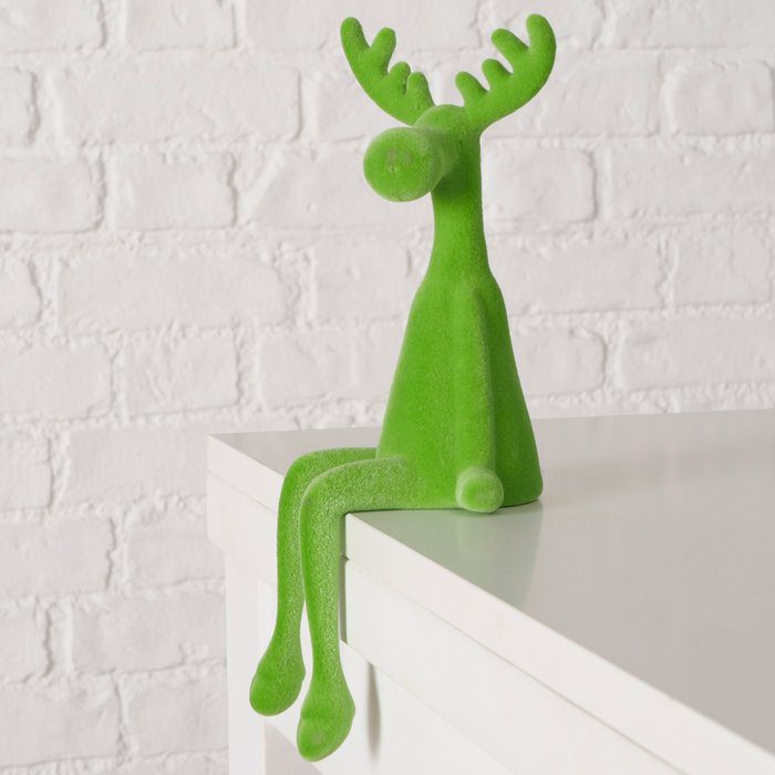 Zittend rendier groen 57cm ( vanaf oktober )