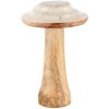 Decoratieve paddenstole wit en goud 19cm