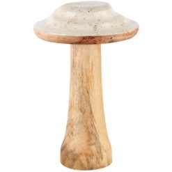 Decoratieve paddenstole wit en goud 19cm