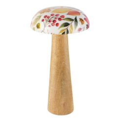 Decoratieve paddenstoel met herfstprint 13x23cm