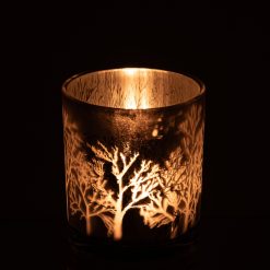 Alternative view of J-Line - theelichthouder met kerstboom - taupe - 8x8x10cm