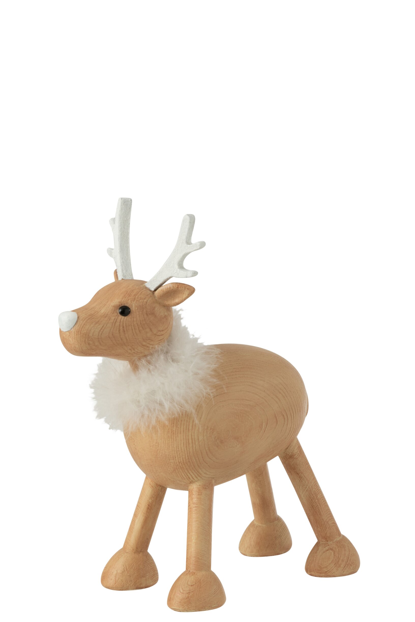 J-Line - Rendiertje met vacht - naturel/wit - small