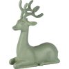 Dekoratief -  Rendier liggend - groen -  metaal - 19x14x25cm