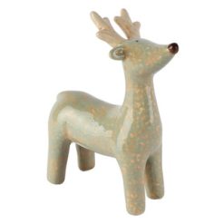 Dekoratief - rendier staand - groen - dolomiet - 11x5x14cm