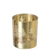 J-line - theelichthouder - goud - 8x8x10cm