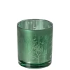 J-line - theelichthouder - groen - 8x8x10cm