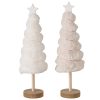 Boltze decoratieve kerstboompjes beige/crème wit. Set van 2 - 30 cm