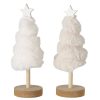Boltze decoratieve kerstboompjes beige/crème wit. Set van 2 – 21cm