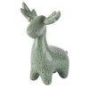 Dekoratief - rendier staand - groen - keramiek - 12x9x16cm